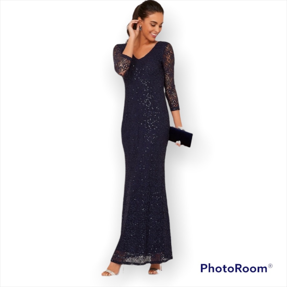 Sequin Lace A-Line Gown
